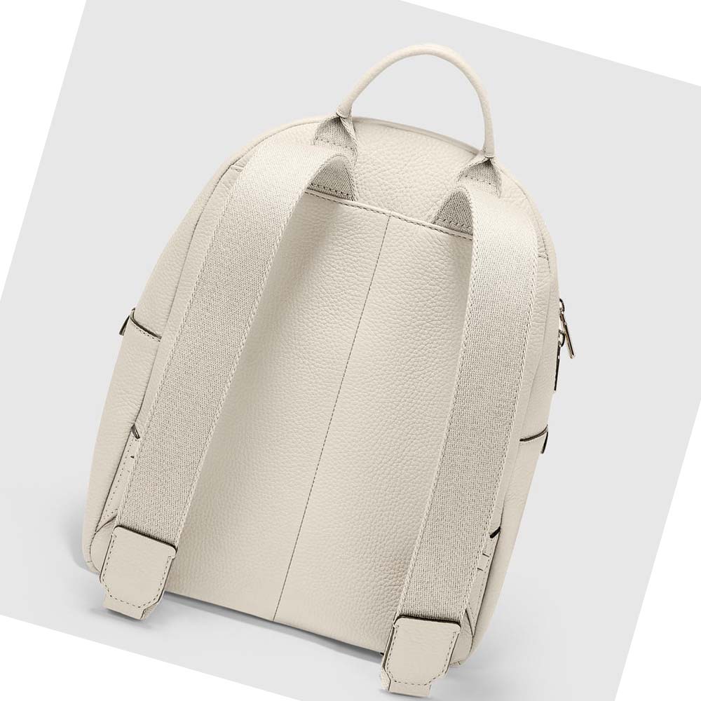 Men's Ecco Textureblock Small Backpacks Beige | USA 686EBC